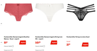 Diverse Hunkemöller damesondergoed/lingerie vanaf €2,69 bij Bol
