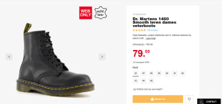Dr. Martens 1460 Smooth leren dames veterboots voor €79 bij Scapino