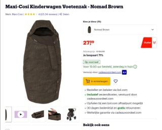 Korting bij Bol.com op Maxi-Cosi Kinderwagen Voetenzak - Nomad Brown