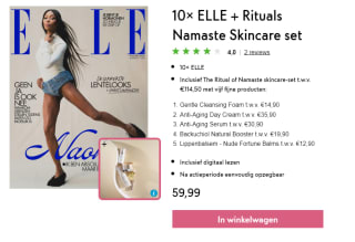 10x ELLE + Rituals Namaste Skincare set voor €59,99
