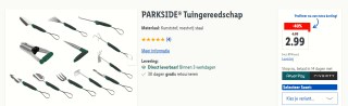 PARKSIDE Tuingereedschap voor €2,99 per stuk in de Lidl webshop