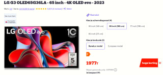 LG OLED evo G3 65G36LA- 65 inch - 4K voor €1.977 bij Bol.com