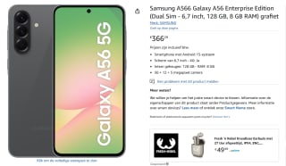 Samsung Galaxy A56 5G, 128GB opslag Enterprise Edition Grijs voor €€366,29 bij Amazon