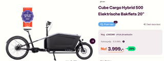 Cube Cargo Hybrid 500 Elektrische bakfiets Flashgrey/black voor €3.999 bij Ibood