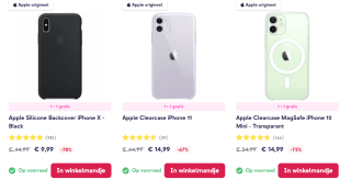 1+1 gratis op original Apple hoesjes bij Smartphonehoesjes.nl