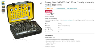Stanley Bitset 1-13-906 voor €31,77