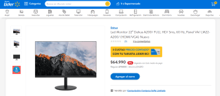 Led Monitor 22″ Dahua A200/ FULL HD/ 5ms, 60 Hz, Panel VA/ LM22-A200/ (HDMI/VGA) Nuevo por $64.990