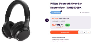 Philips TAH9505BK is een draadloze over-ear hoofdtelefoon voor €79,95 bij ibood