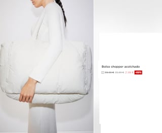 Bolso shopper acolchado Mango por 21,99€