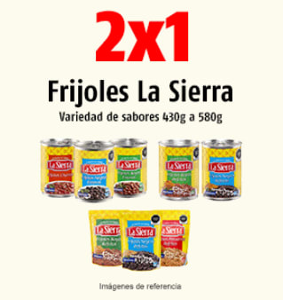 2x1 en Frijoles La Sierra en OXXO