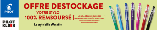 Offre déstockage stylo Pilot Kleer 100% remboursée