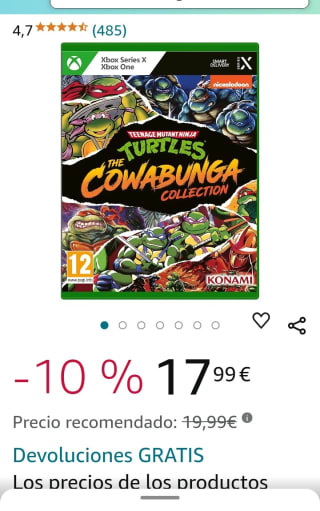 Teenage Mutant Ninja Turtles The Cowabunga Collection Xbox por 17,99€.