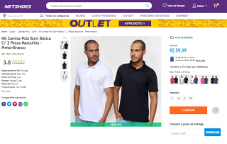 Kit de Camisa Polo, modelo Burn Básica com 2 peças - R$ 59,99