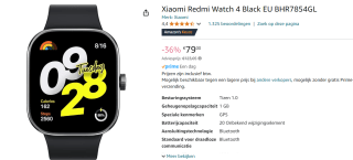 Xiaomi Redmi Watch 4 - Smartwatch - voor €79 bij Amazon
