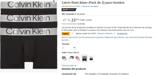 Pack 3 Boxers Calvin Klein por 20,36€ en varios colores