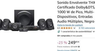 Logitech Z906 5.1 Sistema de Altavoces Sonido Envolvente THX por 243,53€