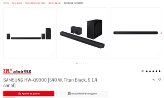 Barre de son Samsung HW-Q930C à 319,95€