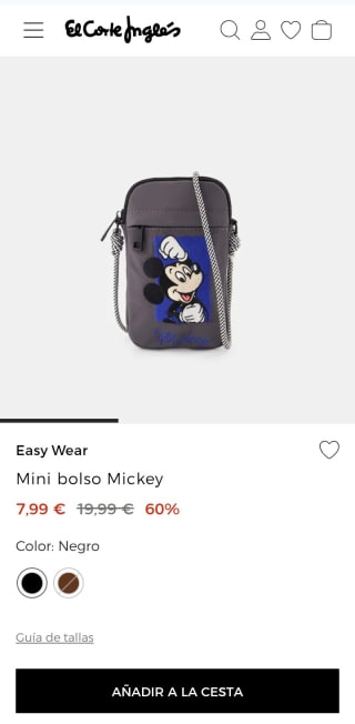 Easy Wear Mini Bolso Mickey por 7,99€.