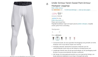 Under Armour Heatgear Legging maat M voor €12,60 bij Amazon