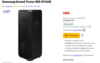 Samsung MX-ST40B party box Zwart 160 W voor €189 bij Bol