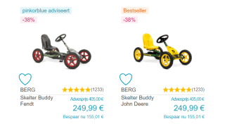 Berg GoKart Buddy John Deere of Fendt Skelter voor €249,99 bij Pinkorblue