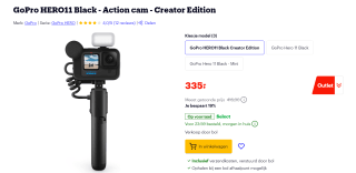 GoPro HERO11 Black Creator Edition Zwart voor €335 bij Bol