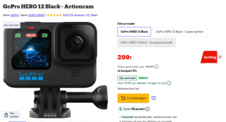 GoPro Hero 12 voor €299 bij Bol.