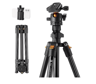 Trípode K&F Concept Trípode Cámara, 163CM en Aluminio 360° Rótula de Bola y Placa de Liberación K234A0 por 59€