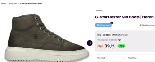 G-Star Raw Dexter Mid Nub M Hoge sneakers voor €39,95 bij Ibood