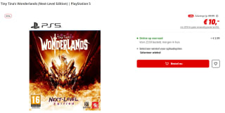 Tiny Tina's Wonderlands - Next-Level Edition - PS5 voor €10 bij de MediaMarkt