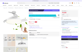 Ventilador de techo retráctil Mellerware Brizy Foldable 40W por 74,64€