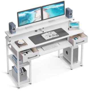 Escritorio Ordenador con 2 Cajones para Teclado,Soporte Monitor por 78,05€