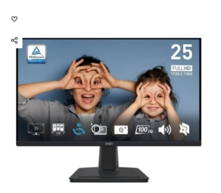 Monitor MSI PRO MP251 24.5" LED IPS FullHD 100Hz por 89€