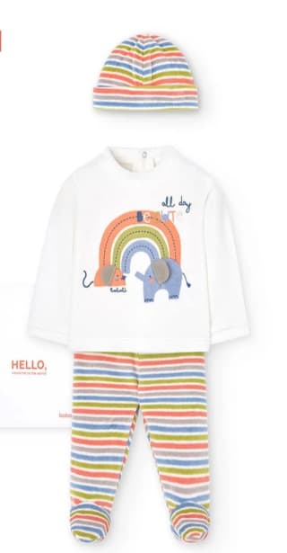 Conjunto de terciopelo recién nacido por 14,95€.