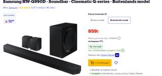 Samsung soundbar Cinematic Q-Series HW-Q990D (2024) voor €859 bij Bol