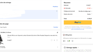 Silla de Oficina con Soporte Lumbar Por 39,27€