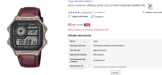 Casio Reloj de Vestir AE-1200WHL-5AVEF por 42,90€