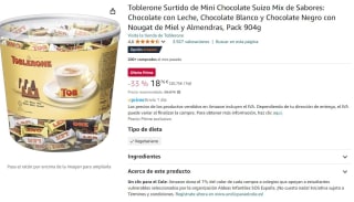 Chollo dulzón Toblerone Surtido de Mini Chocolate Suizo Mix de Sabores por 18,76€