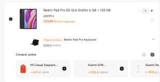 Tablet Xiaomi Redmi Pad Pro 5G de 6GB/128GB + Redmi Pad Pro Keyboard por 229,49€