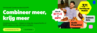 Gratis Netflix, ESPN of 1Password + € 7,50 korting + Dubbele Data + Pluspakket voor KPNl eden