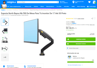 Suporte da North Bayou para monitor de 17 à 30 polegadas - R$ 140,99