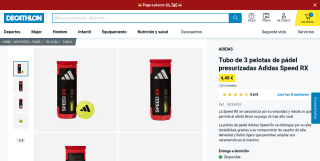 Bote de 3 pelotas Adidas Speed RX por 4,49€