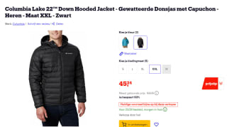 Columbia Lake 22 Gewatteerde Donsjas voor €45,24 bij Bol.com