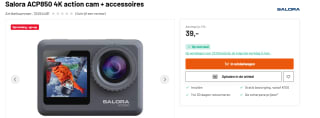 Salora ACP850 4K action cam + accessoires voor €39 bij Kamera Express