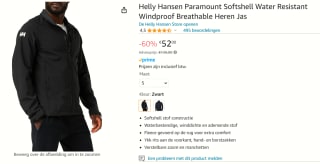 Helly Hansen Paramount Softshell Jas Heren Maat S voor €52 bij Amazon