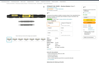 Destornillador STANLEY 66-344M 4 en 1 por solo 3,33€