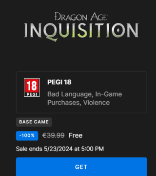 Dragon Age Inquisition - Game of the Year Edition gratis bij Epic games