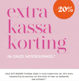 20% extra korting vanaf 3 sale items bij Roetgerink
