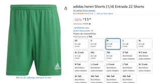 adidas Entrada 22 Korte Broek Groen voor €11,49 bij Amazon