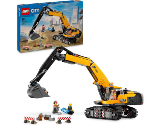 LEGO 60420 City Excavadora de Obra Amarilla Set de Construcción de Perforadora por 40€